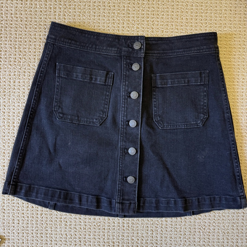 Madewell black jean skirt
